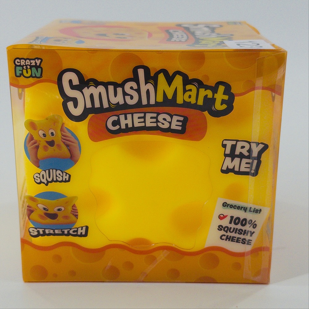 Crazy Fun SmushMart Cheese Squishy Kids OS Yellow Sensory Fidget Toy NWT
